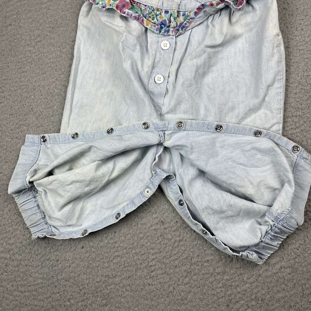 VTG 80's Levi's Denim Dress Girls Size 12M Logo Little Levi's Floral Pattern USA - Picture 12 of 15
